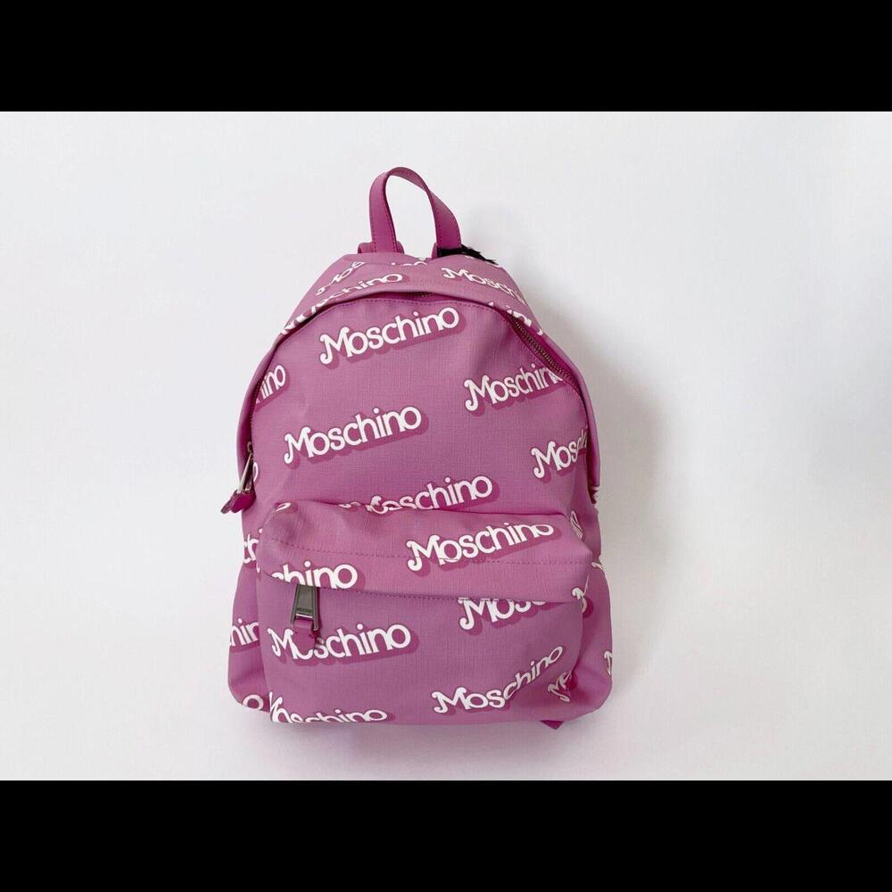 Moschino x Barbie Pink Logo Backpack : Jeremy Scott bag tote New w/ Tags Authent